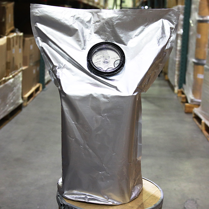 Mylarfoil bag with humonitor installed to show inner relative Humidity