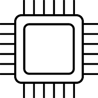 small chip icon representing advanced fab semiconductors